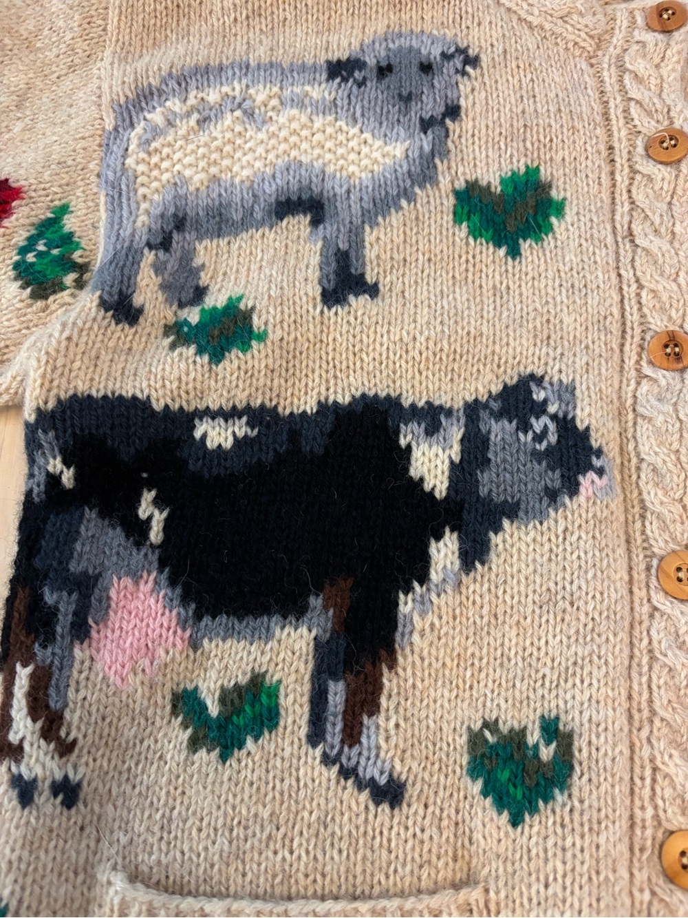 Vintage Eagle’s Eye Wool Farm Animal Cardigan size M? - Picture 3 of 11